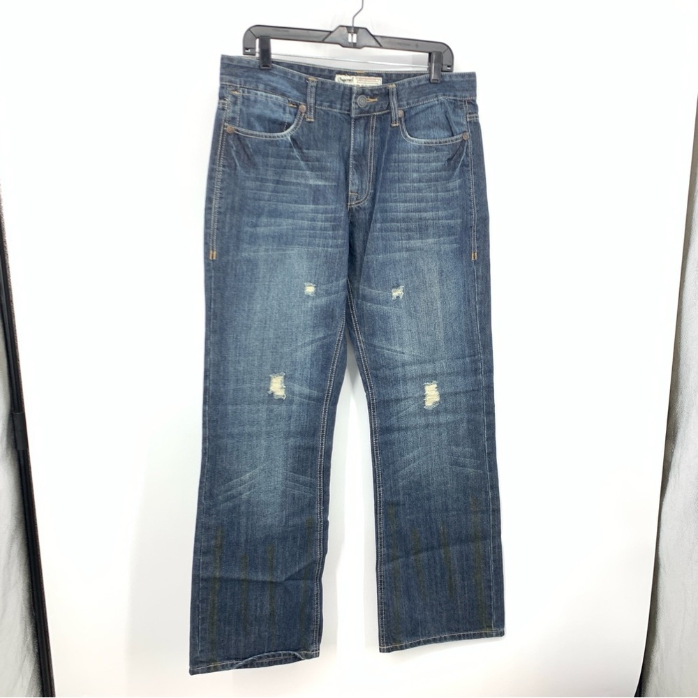 Vintage‎ Y2K Men Jeans Revolve Size 32 x 32 Pants Dark Wash Distressed Cotton